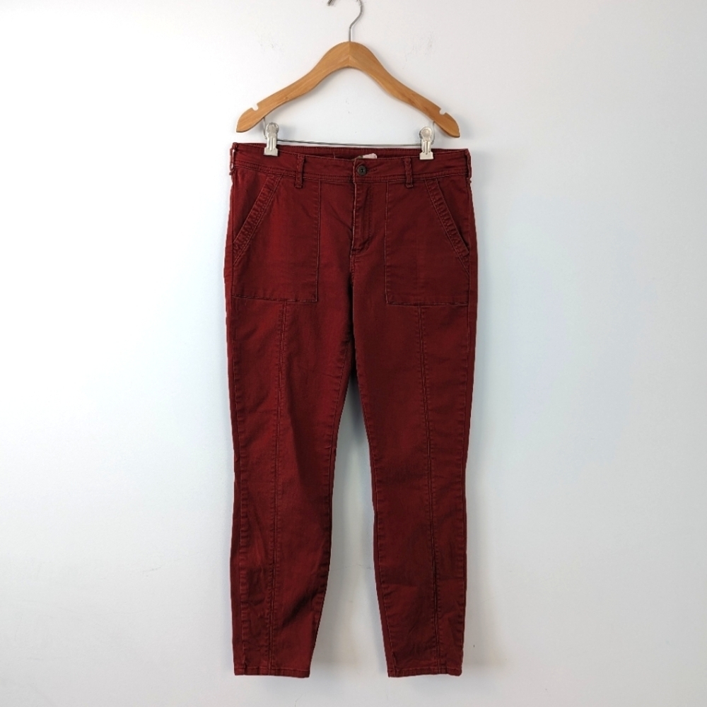 Men's Slim Fit Denim Pants in Rust - Size 30